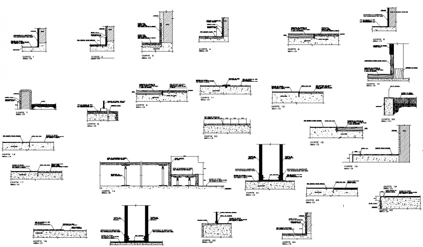 Isometric Slab Section Plan Autocad File Cadbull