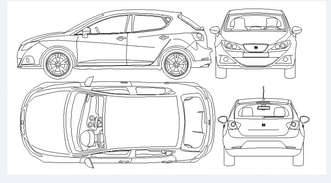 Elevation and isometric design of car detail dwg file - Cadbull