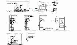 Booster water pump electric installation and plumbing details dwg file ...