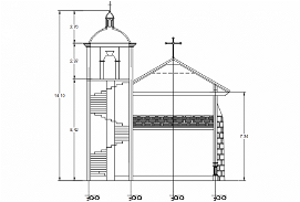 Multi purpose church building plans PDF design - Cadbull