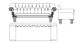 Sofa Set With Cushions CAD Blocks - Cadbull