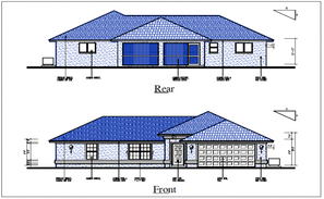 Dwg file of 2 storey house with elevation and section - Cadbull