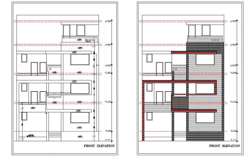 House Elevation 2d View Cad Block Layout File In Autocad Format