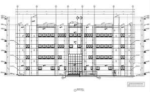 Elevation drawing of building in dwg file - Cadbull