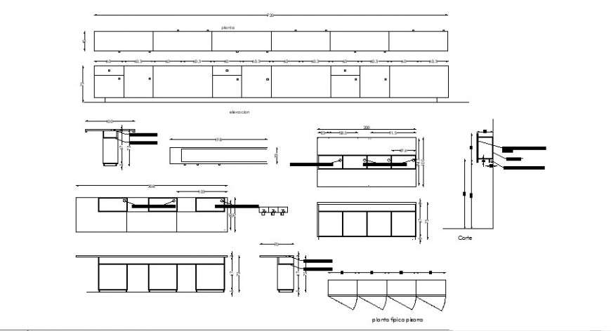 Ben Merry Counter Pantry And Kitchen Furniture Blocks Cad Drawing