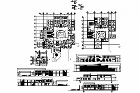School plan, elevation and section detail dwg file - Cadbull