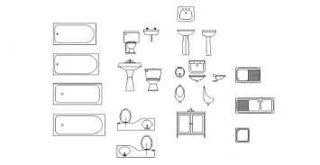 Miscellaneous bathroom and toilet blocks cad drawing details dwg file ...