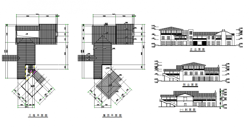 Modern Bungalow Elevation Top Roof Design In The Drawing File Cadbull