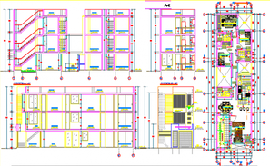 Multi-family apartment building floors floor plan details dwg file ...