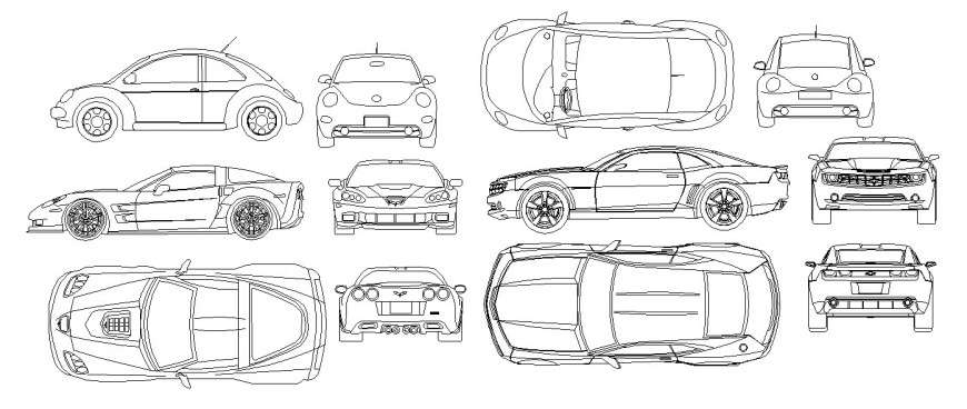 AutoCAD 2d Car Blocks Free Download - Cadbull