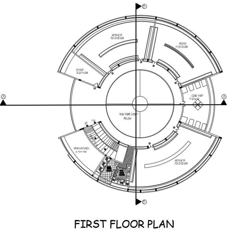 Museum Building Drawing Cad Plan Dwg Autocad File Cadbull