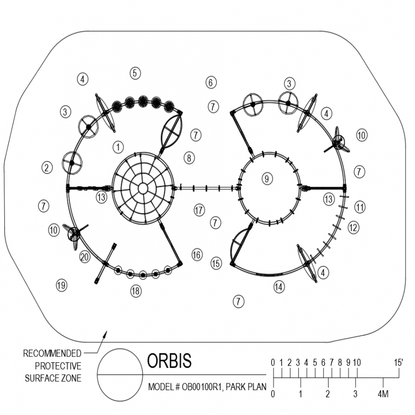 Sports playground area drawings 2d view floor plan autocad file - Cadbull