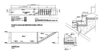 Roof of house constructive facade and back sectional view details dwg ...