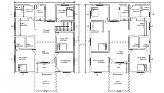 Residential house plan with detail dimension in dwg file - Cadbull