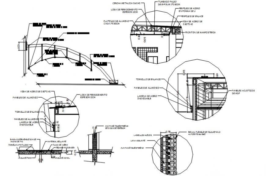 Building false suspended ceiling structure details dwg ...