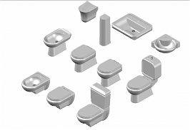 Sanitary sitting toilet 3d model layout CAD block sketch-up file - Cadbull