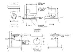 CAd drawings details of disabled toilet units - Cadbull