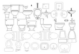 Sanitary ware and bathroom accessories drawing in dwg file. - Cadbull