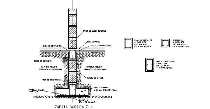 autocad details concrete footing autocad details concrete footing