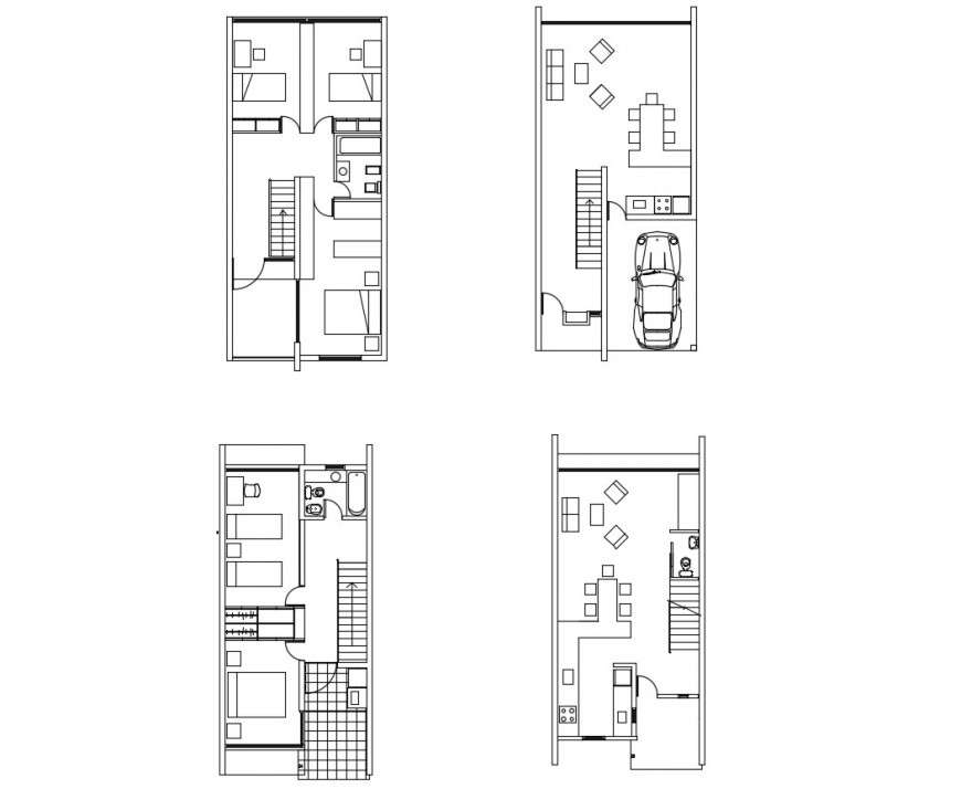 South Facing 2 BHK House Floor Plan AutoCAD Drawing DWG 