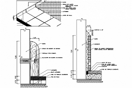 Enclosure constructive section structure of building cad drawing ...