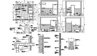 CAd drawings details of disabled toilet units - Cadbull