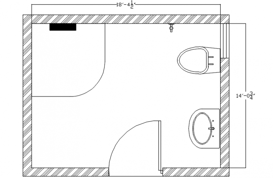 Toilet wall elevation drawing in dwg AutoCAD file. - Cadbull