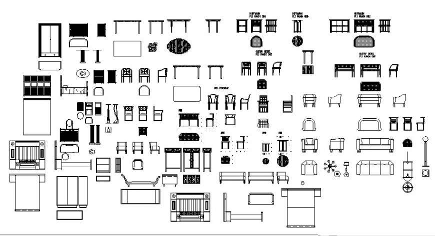 Various Household Furniture Blocks Drawings 2d View Elevation Autocad File 01042019025510 