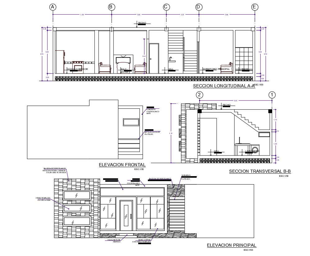 A Fabulous Simple Bungalow Elevation And Section On A Tight Budget CAD ...