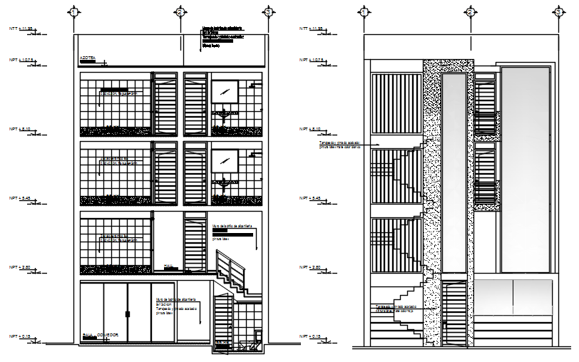 Autocad Drawing Residential Apartment Elevations Cadbull