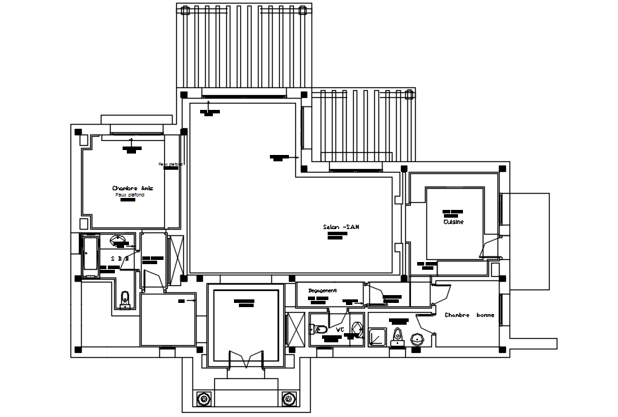 Dwg file of residential house layout - Cadbull