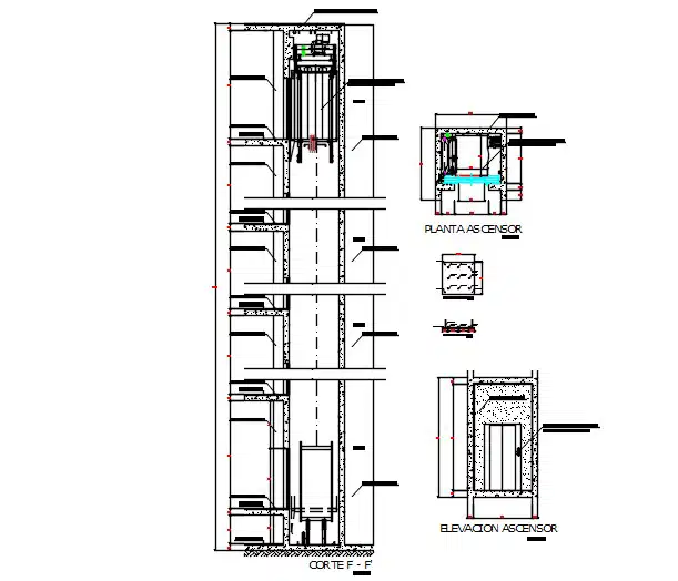 Elevator detail. - Cadbull