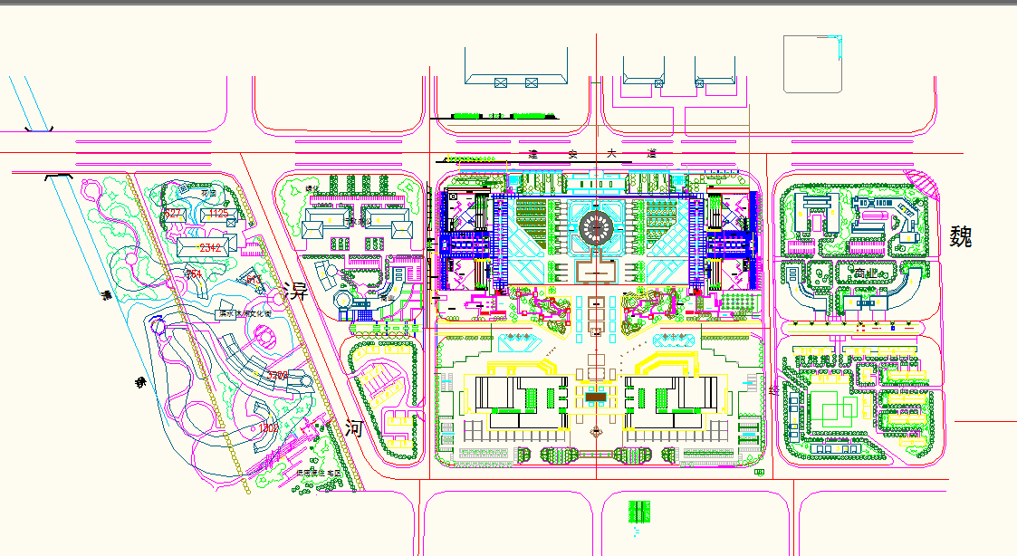 Low density residential area plan Lay-out - Cadbull