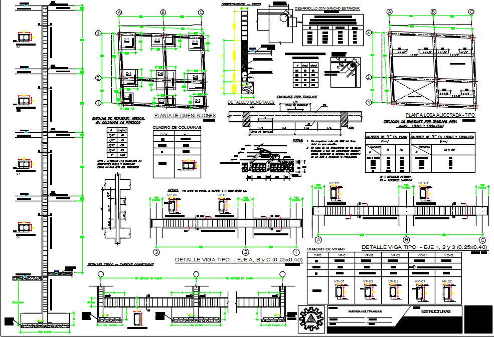 Structural-building plan 40m2 - Cadbull