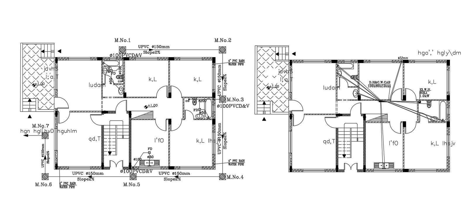 Bungalow Plumbing Layout Plan Autocad File Cadbull Vrogue Co