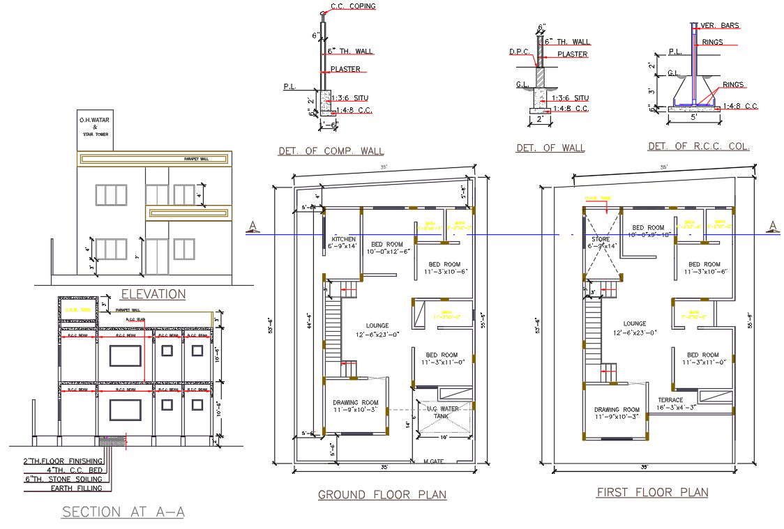 House Blueprint Plan design With Auto CAD File - Cadbull