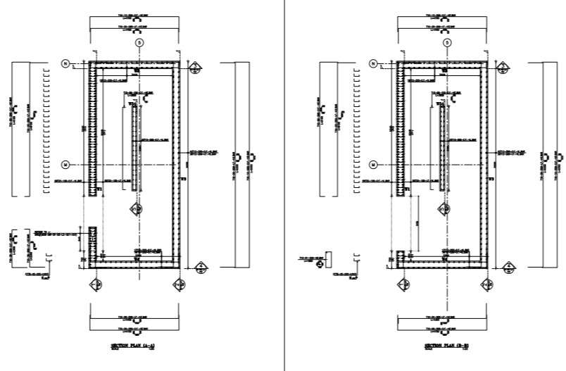 structural detail plan with section and elevation . - Cadbull