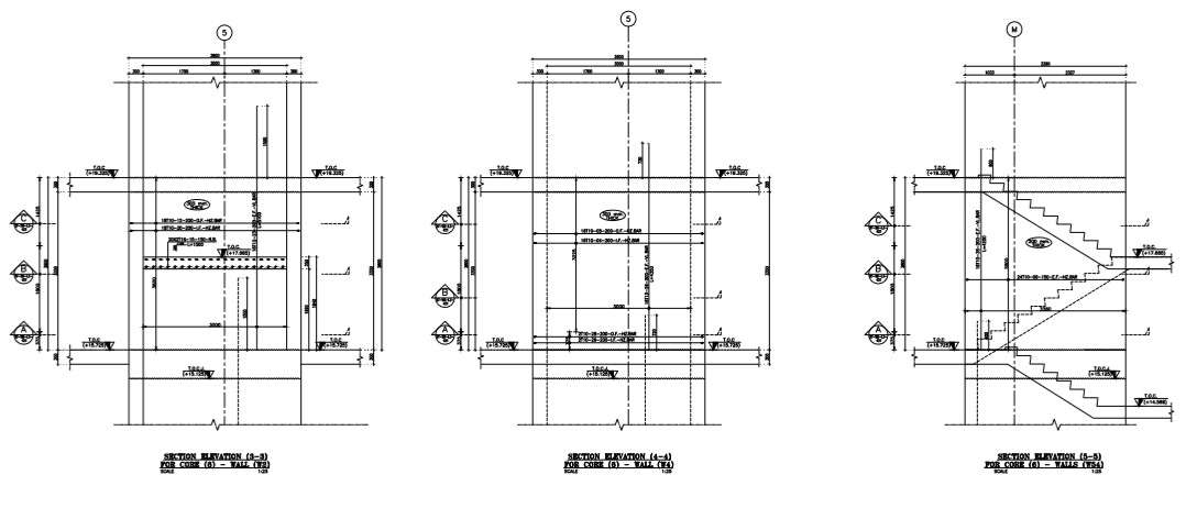 structural detail plan with section and elevation . - Cadbull