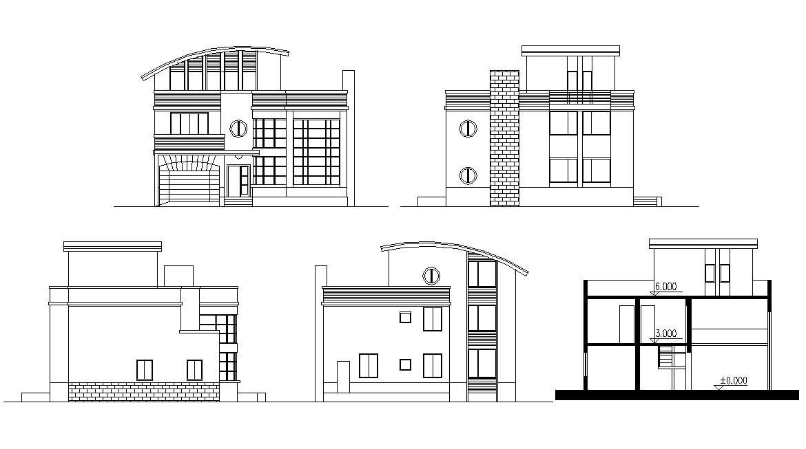 House Plan Elevation Layout Plan Cadbull