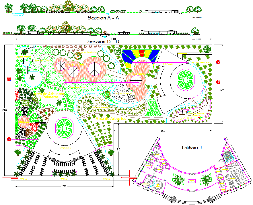 Botanic park cad drawing is given in this cad file. Download this cad ...