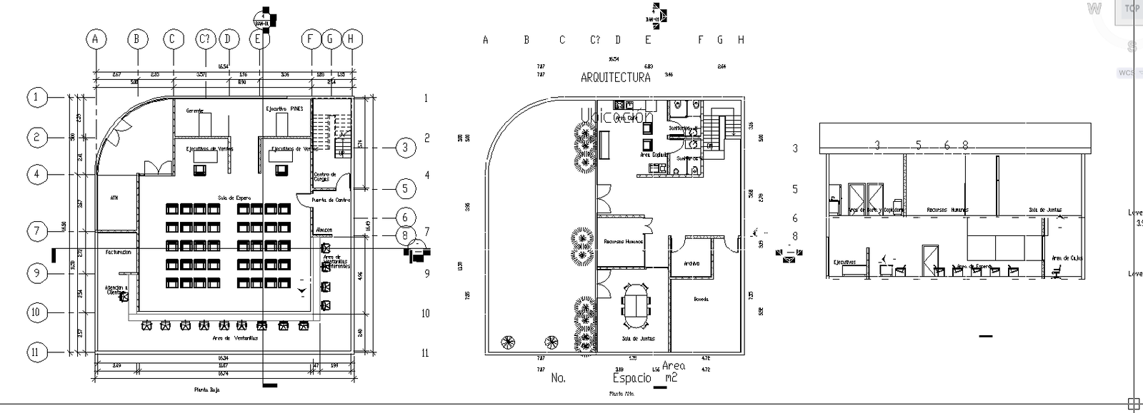 Bank design plan - Cadbull