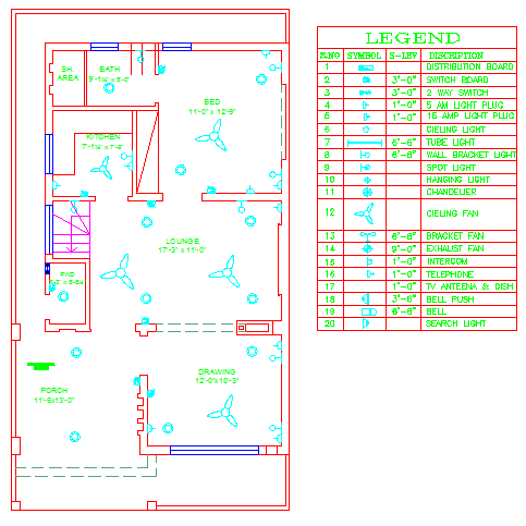 Electrical layout of House - Cadbull