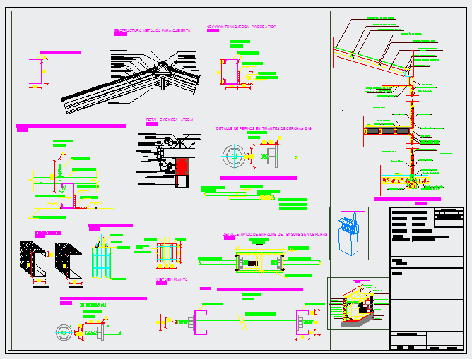 Metal Structure for cover detail drawing - Cadbull