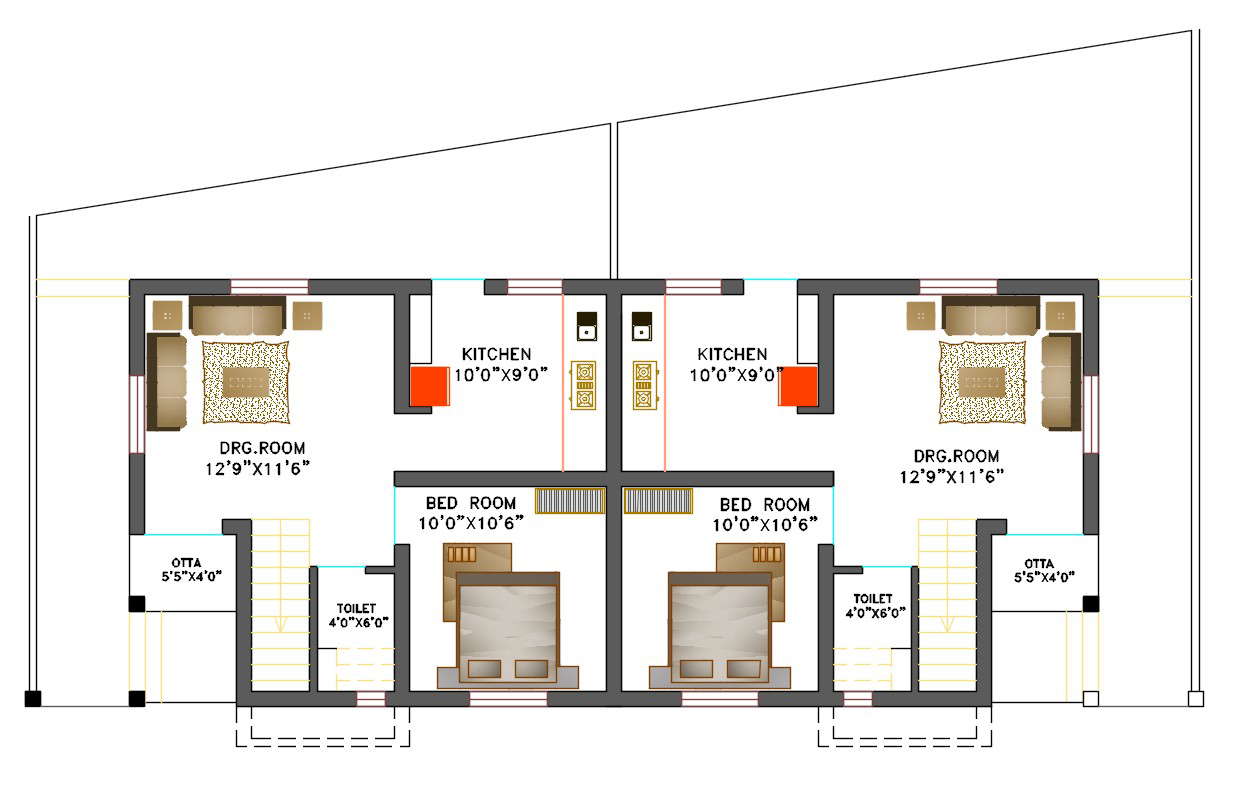 X House Bhk Layout Plan Cad Drawing Dwg File Cadbull