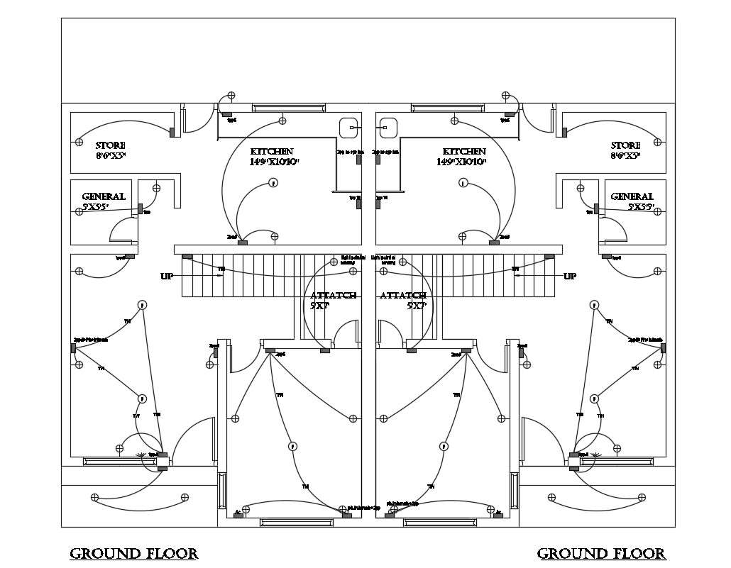 1 Bedroom House Plan With False Ceiling Electrical Layout Autocad File Cadbull