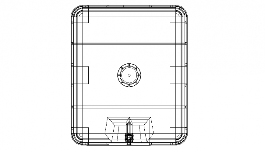 1000 Litre IBC Container plan layout file Cadbull