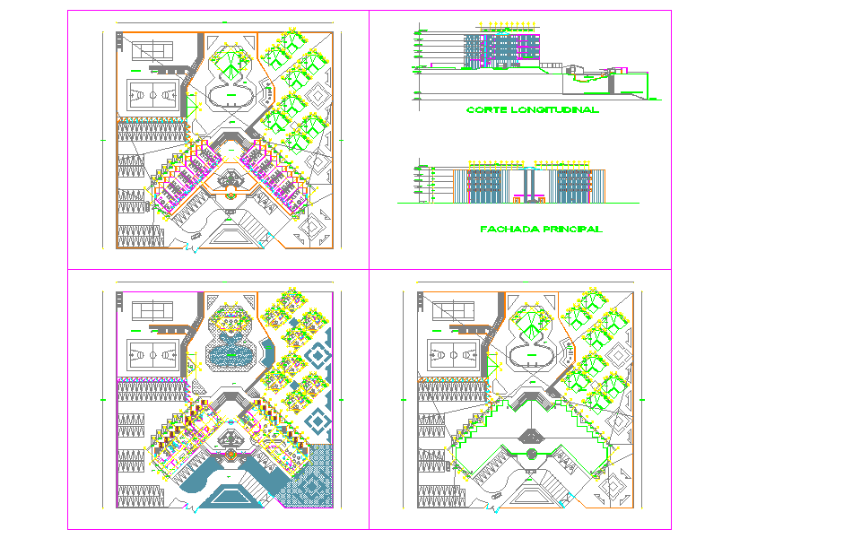 Hotel Detail Plan - Cadbull