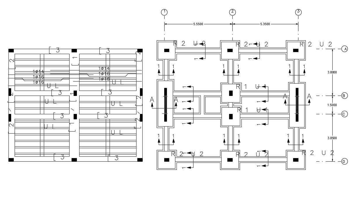 107 Square Yards House Construction Plan DWG File - Cadbull