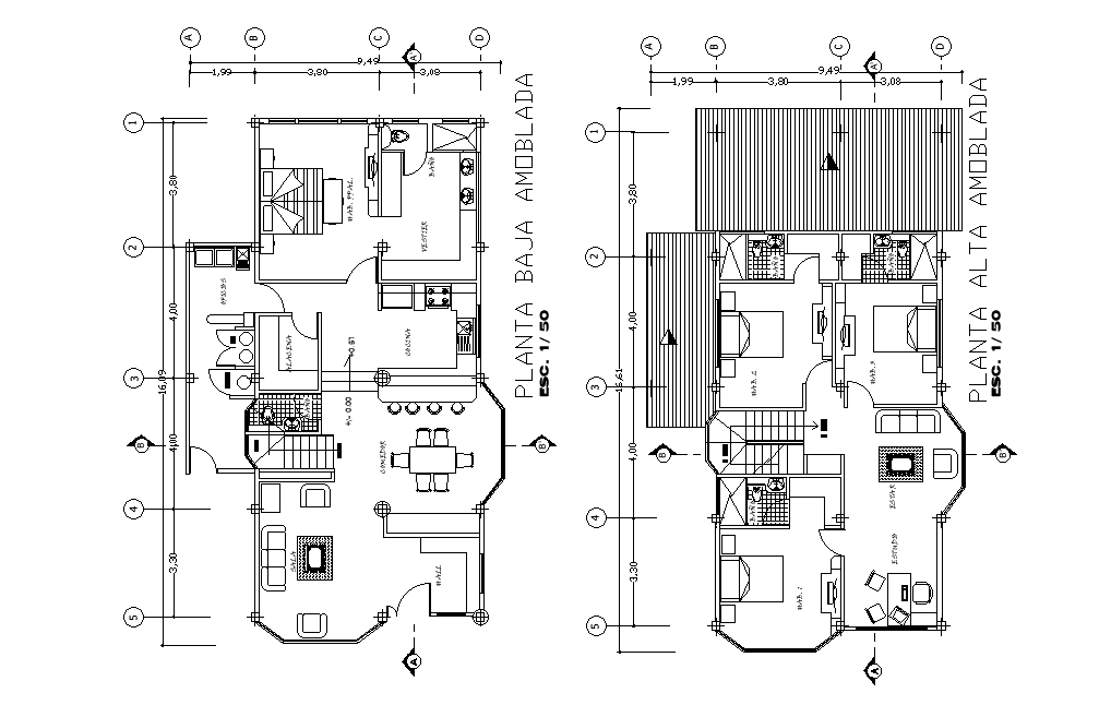 10X16 Meter House Ground Floor And First Floor Plan CAD Drawing DWG File Cadbull