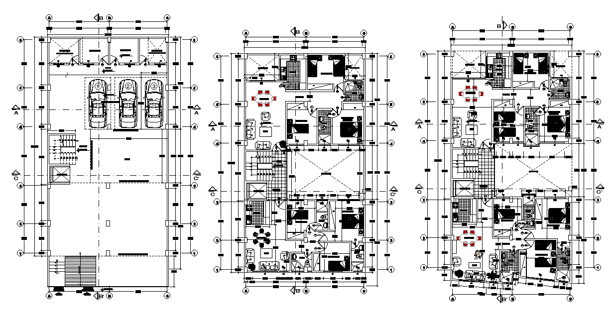 10X20 Meter 3 BHK Apartment House Layout Plan AutoCAD Drawing DWG File ...
